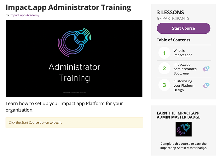 Impact.app Support, Onboarding, Training